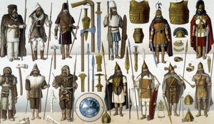 Costumes, Armor and Weapons of Barbarian Warriors by Unknown artist
