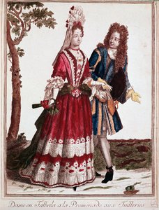 Couple Walking in the Tuileries Garden, Paris by Unknown artist