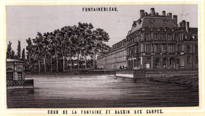 Cour de la Fontaine and Basin des Carpes de Fontainebleau (Seine and Marne, Ile-de-France region, France)