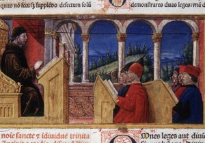Course at the University. 15th century manuscript