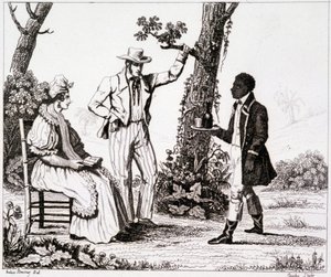 Creole of Martinique (black servant and a couple of whites) - in "Picturesque France", T.III
