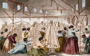 Crinoline factories: laying hoops by Unknown artist