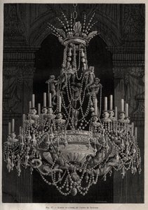 Crystal chandelier from the Baccarat factory - engraving in 