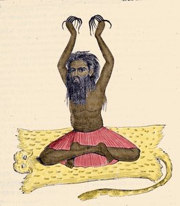 Culture, civilization and Indian society: Portrait of a fakir with long nails, India
