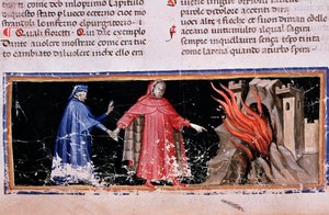 Dante and Virgil at the Gates of Hell (Canto 3 of Inferno, in the Divine Comedy) by Unknown artist