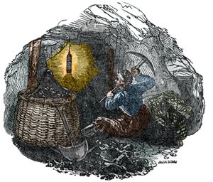 Davy lamp 1815 Humphry DAVY (1778-1829). engraving of 1834.