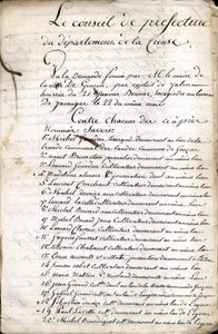 Deliberation of the Council of Prefecture of Guéret (Creuse) of 23 April 1823