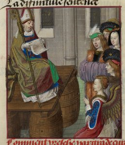 Detail of a miniature of a priest preaching to the armies of Venus (detail) by Unknown artist