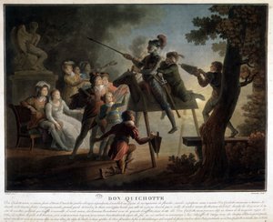 Don Quixote and Sancho on a Wooden Horse by Unknown artist