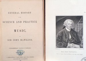 Double page and frontispiece of General History Of The Science And Practice Of Music by John Hawkins by Unknown artist