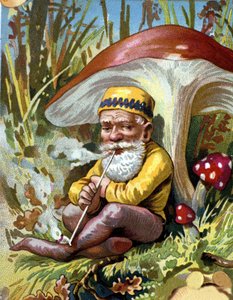 Dwarf or farfadet smoking the pipe