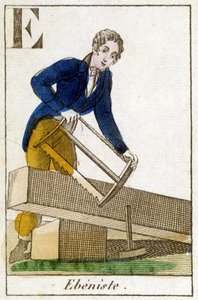 Cabinetmaker at work - engraving, c.1800