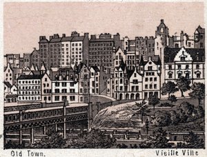 Edinburgh, Scotland: view of the Old Town in Edinburgh. The world illustrates 168 views (late 19th century) by Unknown artist