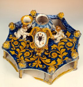 Eight-Section Writing in Majolica by Unknown artist