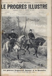 Franco-Russian Relations - French General Saussier and Russian General Mikhail Ivanovich Dragomirov and Raoul Francois Charles Le Mouton de Boisdeffre at the time of the army manoeuvres in the Vosges