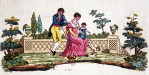 Family in a Park by Unknown artist