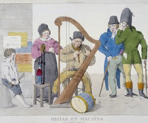 Family of travelling musicians in the 19th century by Unknown artist