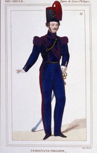 Ferdinand Philippe Louis, Duke of Chartres, then Duke of Orléans (1810-1842). French Prince, son of King Louis Philippe I of France. Engraving from 1850.