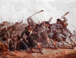 Fight between the Russian army and the English, Ottoman and French coalition