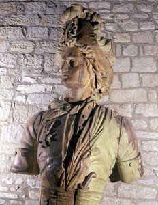 Figure of 17th century privateer bow preserved at the Museum of Saint Malo