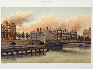 Fire of the Hotel de Ville de Paris on 24 May 1871