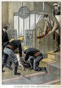 Firefighters Rescuing a Man Crashed by an Elevator in a Parisian Building