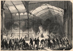 Firefighters trying to stop the fire of the Central Halles in Paris, July 10 by Unknown artist