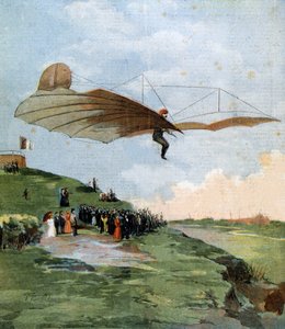 First Gliding Test of Otto Lilienthal (1848-1896), a German Engineer, on His Aircraft in 1894 by Unknown artist