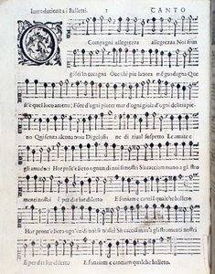 First Page of Balletti for Five Voices