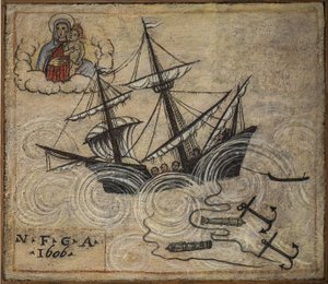 Ex Voto Sailor, Popular Offer as a Pledge of Devotion and Gratitude of the Sailor Surviving the Dangers of the Sea, from the Church of the Blessed Virgin of the Arch of Naples, 19th Century Italy
