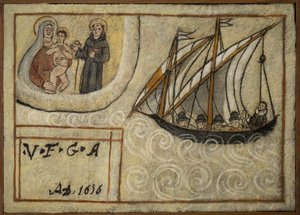 Former voto sailor, popular offer as a pledge of devotion and gratitude of the sailor surviving to the dangers of the sea coming from the Church of Carmine, Torre del Greco, near Naples 19th century Italy