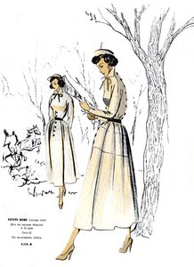 French Fashion, Petite Striped Dress Design by Unknown artist