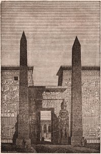 Front View of a Reconstruction of Luxor Obelisks in Egypt