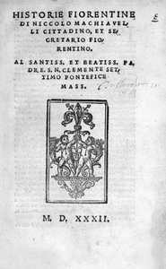 Frontispiece of Historie Fiorentine by Niccolo Machiavelli by Unknown artist