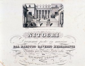 Frontispiece of Nitocri, opera by Mercadante by Unknown artist