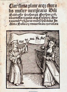 Frontispiece of Clarissima plane atque choralis musice interpretati by Prasperg by Unknown artist