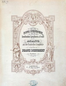Frontispiece of musical score of Unfinished Symphony by Franz Schubert by Unknown artist