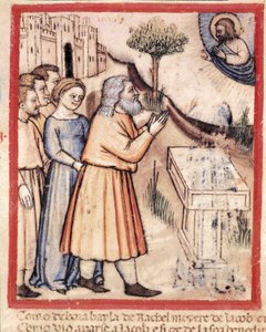 God appears to Jacob having edified a Miniature altar from codex 212 (or padovano codice or Bible of Padua) by Unknown artist