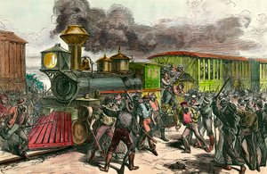 Strike on the railway line connecting Baltimore, Ohio by Unknown artist