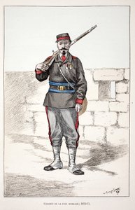Guardians of the Peace mobilizes. Eau forte en couleurs, for illustration History of the corps des gardiens de la paix book published under the auspices of Louis Lepine, by Alfred Rey and Louis. by Unknown artist