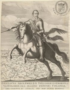 Gustav II Adolf in Front of a Map of Pomerania by Unknown