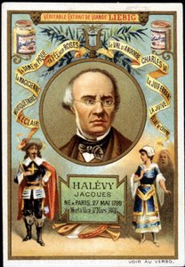 Halevy called Jacques Fromental Levy, French composer (1799-1862) as part of the promotion of a Liebig product. 19th century by Unknown artist