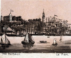 Hamburg, Germany: view of the harbour. The world illustrates 168 views. Undated (end of 19th century)