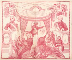 Handkerchief commemorating George III and Edward, Duke of Kent