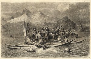 Harp Seal Hunt - Seal Hunt in Greenland - Engraving from The Illustrous Universe 1866