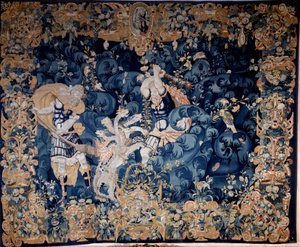 Hercules shooting down the Hydra of Lerne that burns his servant Iolas by Unknown artist