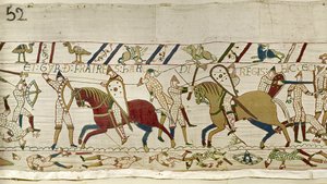 Here fell the brothers of Harold: Gyrth and Leofwine, Bayeux Tapestry