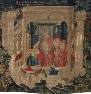 History of Saint Piat and Saint Eleuthère, Scene 9: The Saint Éleuthère is Confirmed by the Pope as the Bishop of Tournai by Unknown artist