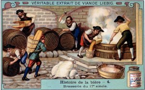 History of beer: brewery in the 18th century - Liebig advertising sticker