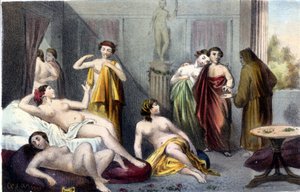 House in ancient Greece. 19th century engraving.
